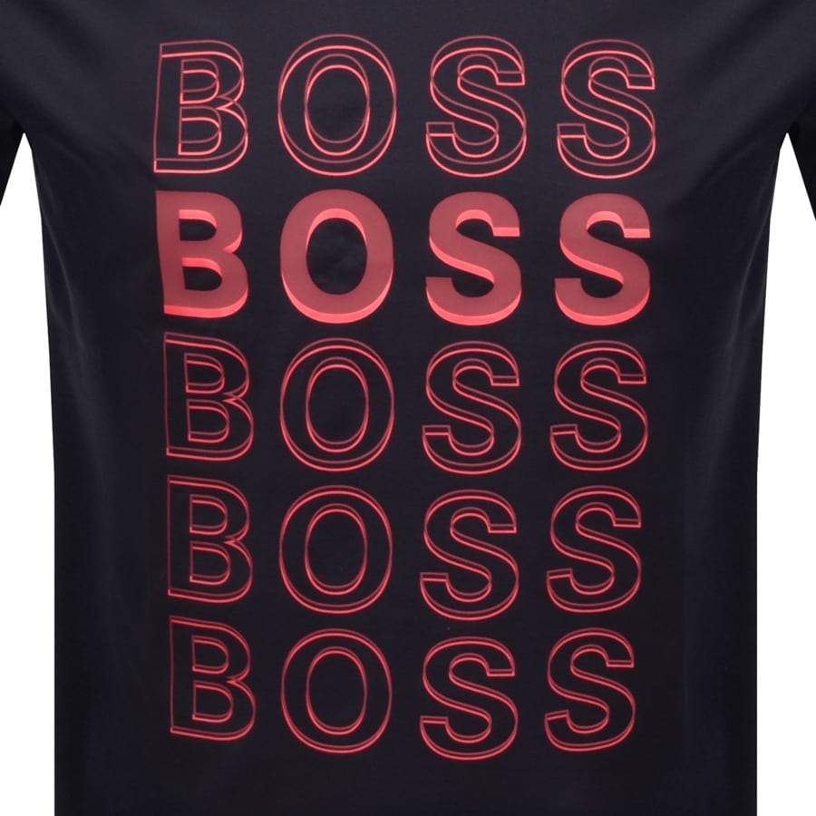 Alternative Image for ProductBOSS Crew Neck Tiburt Logo T Shirt Navy3